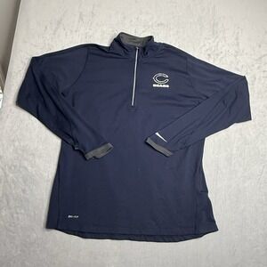 Nike‎ Dri-Fit Team Sweater Womens XL NFL 1/4 Zip Chicago Bears Blue Pullover